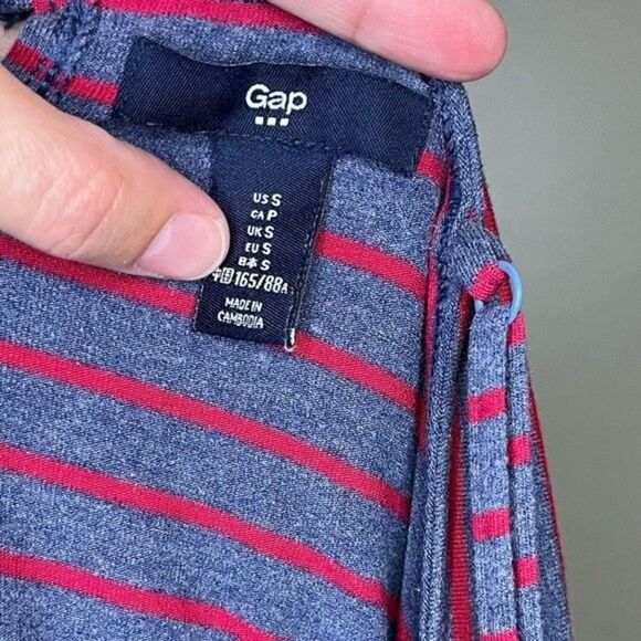 GAP Gray and Red Striped Sleeveless Mini Dress Size XS/Small - Picture 6 of 10